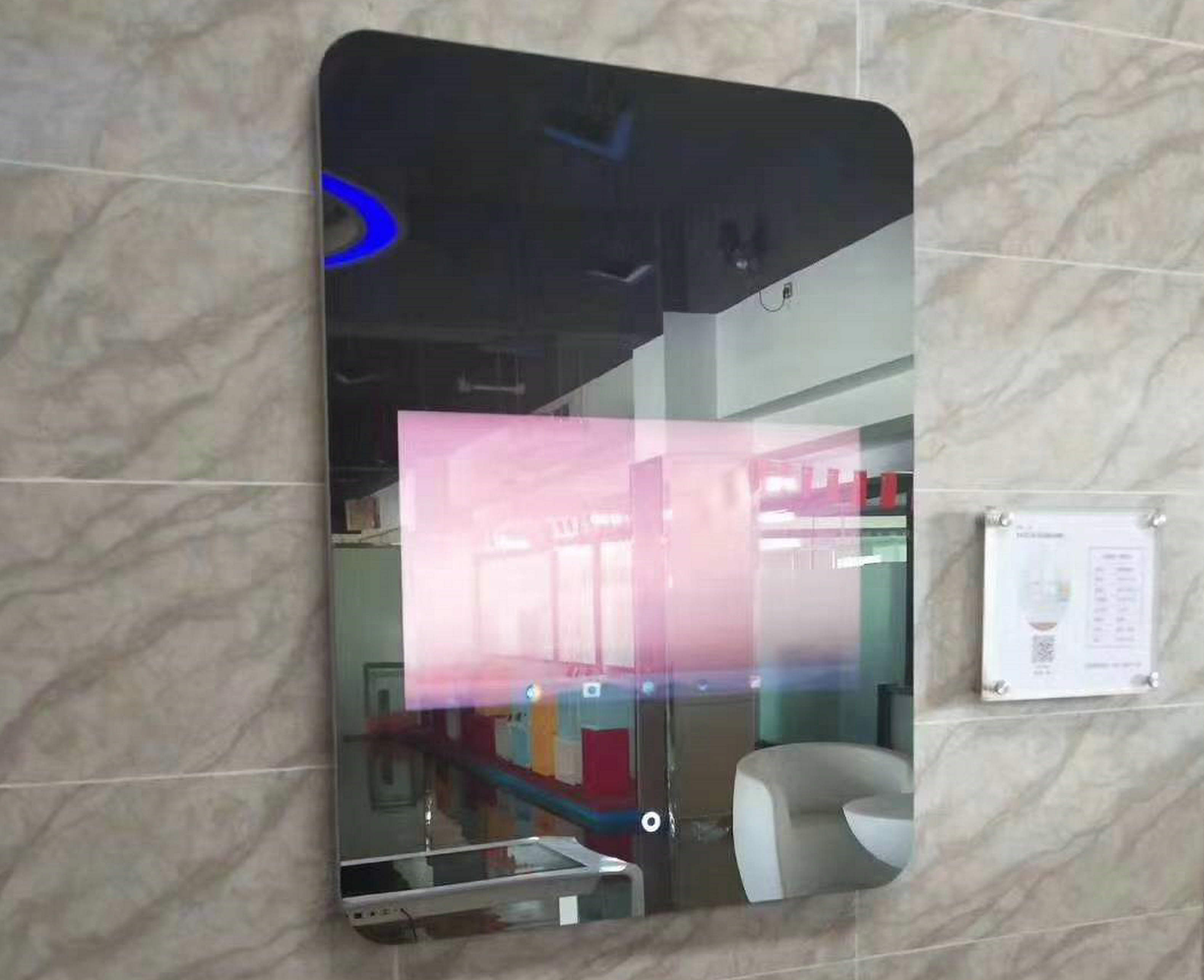 Pantalla lcd de espejo mágico montada en la pared