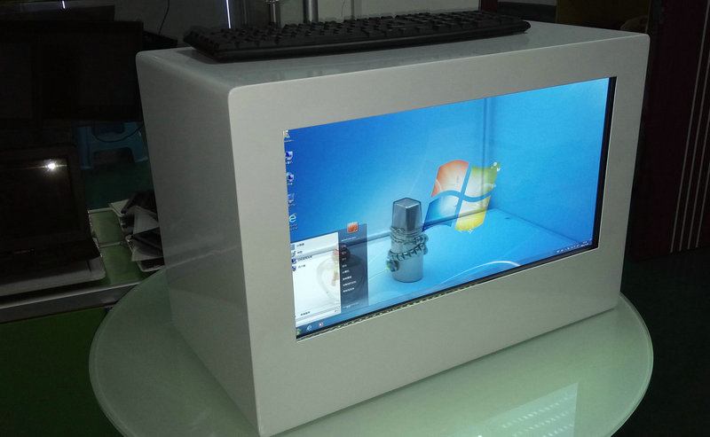 Caja de pantalla LCD transparente de 21,5 pulgadas