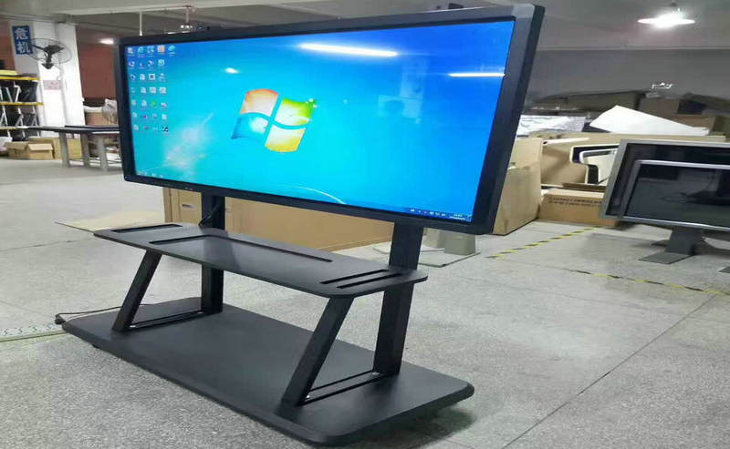 Pantalla LCD horizontal de pie móvil para interiores
