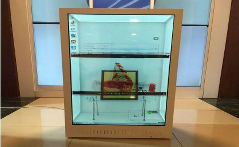 85 inches transparent lcd display box